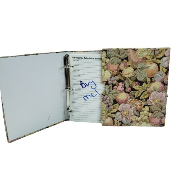 Vintage floral Address Book 3 Ring Binder Dry erase Retro with Dry-Erase Pages - Picture 6 of 8